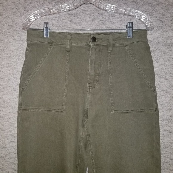 Women's CATO Pants Olive Green Size 6 Khaki Comfort Stretch Hi-Rise Tapered Leg - Picture 2 of 11